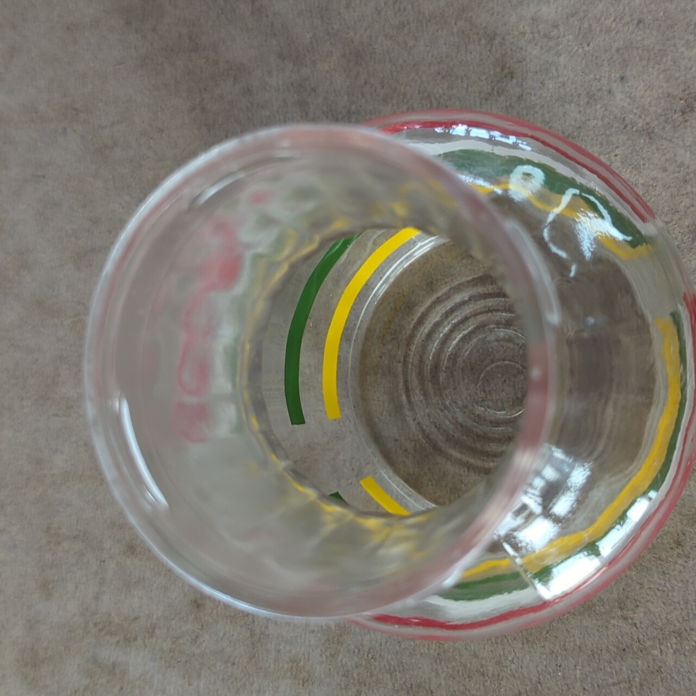 Vintage Flexeel Glass Juice Pitcher Carafe Decanter MCM Stripe Fiesta Print - Picture 7 of 10